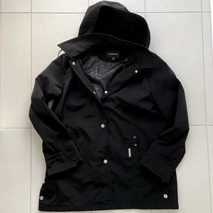 London Fog Black Lightweight Lined Jacket with Removable Hood - Sz XL